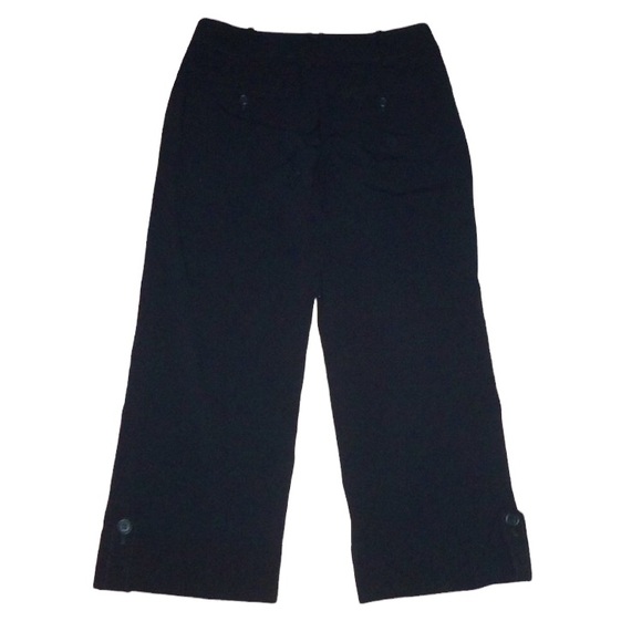 LOFT (28x24) Black Marisa Cropped Crop Black Cuffed Pants - Size 0 - Picture 4 of 8